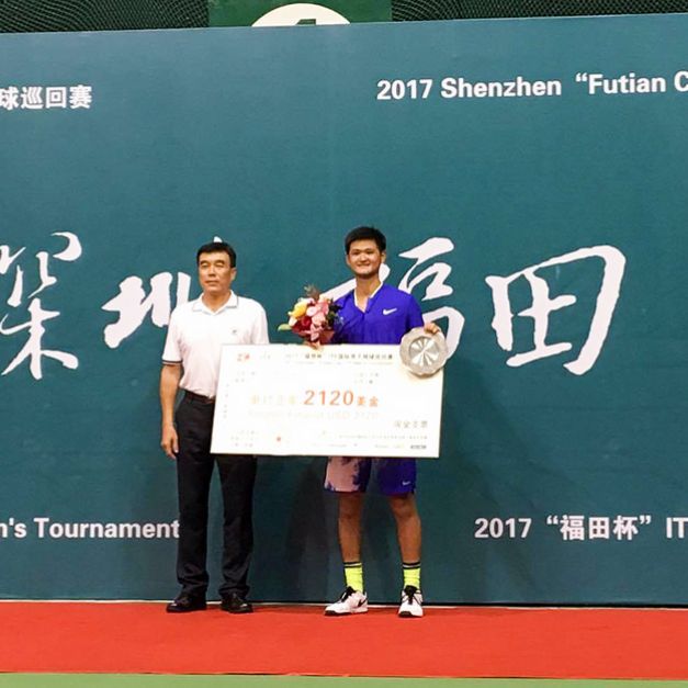 新生代好手吳東霖在ITF深圳F2未來賽奪亞，排名可望躍進。（海碩整合行銷提供）