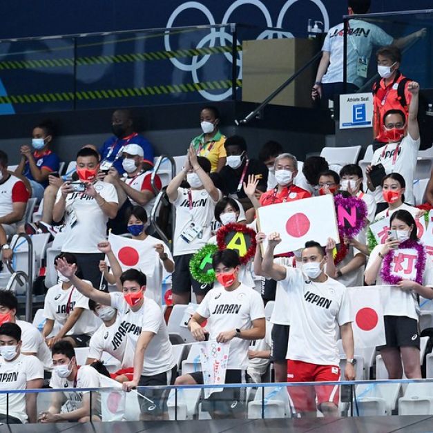 日本奧運代表團為選手加油【AFP授權】