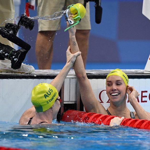 澳洲泳將Emma McKeon以史上第二快的成績拿下東奧女子100公尺自由式金牌。【AFP授權】