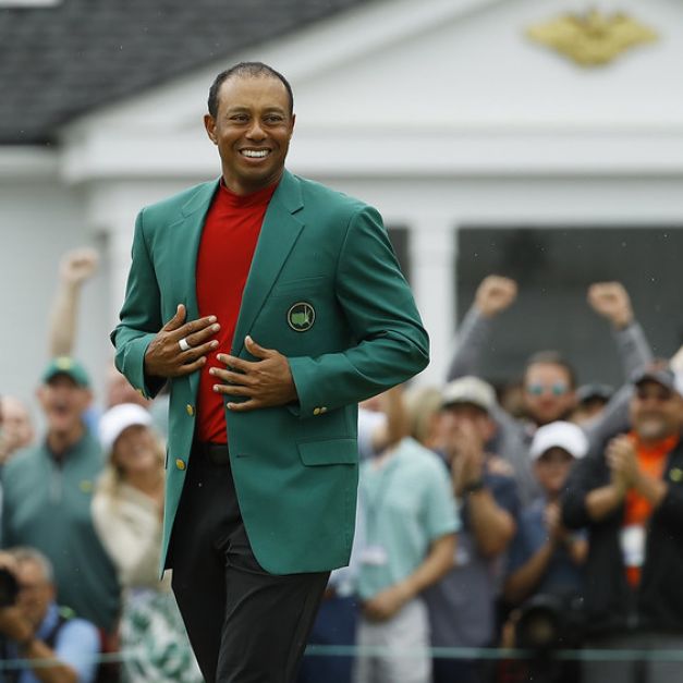 Tiger Woods拿下睽違多年的四大賽與名人賽冠軍。（達志影像）