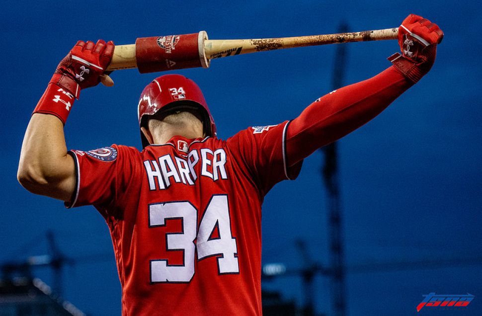 Bryce Harper的去向是大聯盟季後的一大焦點。（資料照，駐美特派王啟恩／華盛頓現場攝）