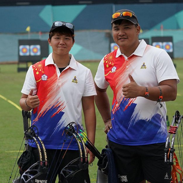 複合弓陳怡瑄（左）、潘宇平成功摘下金牌。（中華奧會提供資料照）