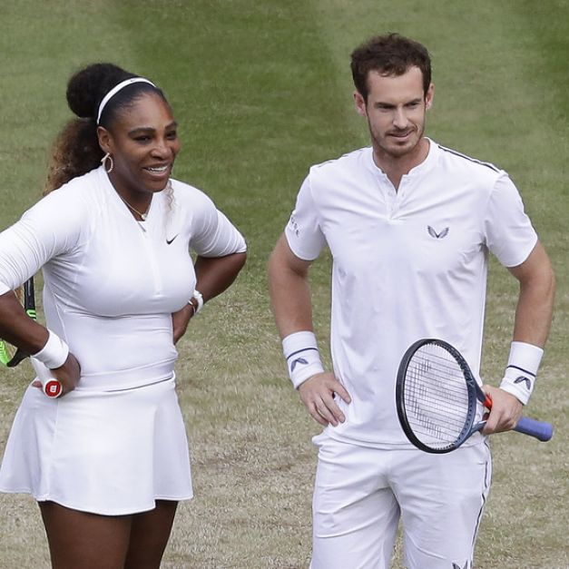 Serena Williams（圖左）與Andy Murray闖過溫網混雙首輪。（達志影像）